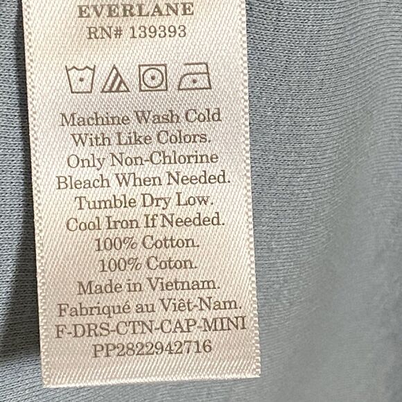 Everlane Dress Womens Large Light Blue The 90s Mini Short Sleeveless Cotton - Picture 7 of 13